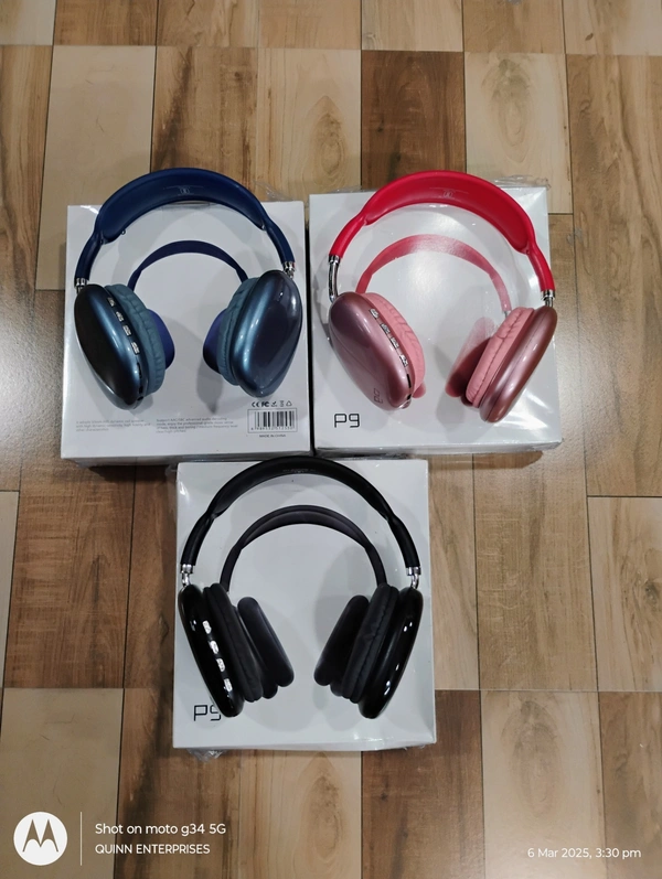 Wireless P9 Bluetooth 5.1 Over Ear Stereo Headphones | Noise Cancelling Mic, Ergonomic Adjustable Design, 24 Hours Battery Life, Hi-Fi Sound, Wireless Headset for Music & Calls 