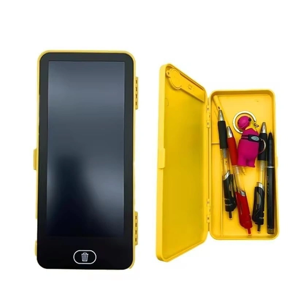 2in1 Pencil Case Geometry Box with LCD Tablet Graphic LCD Writing Tablet with Pencil Box Geometry Box Magic Pencil Case with LCD Board Tablet Birthday Gift Return Gift for Kids 