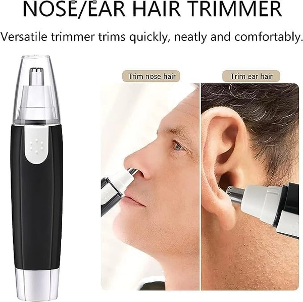 3 in 1 Electric Nose & Ear Hair Trimmer for Men & Women | Dual-edge Blades |Painless Nose and Ear Hair Remover Trimmer Eyebrow Flawless Electronic (Black)