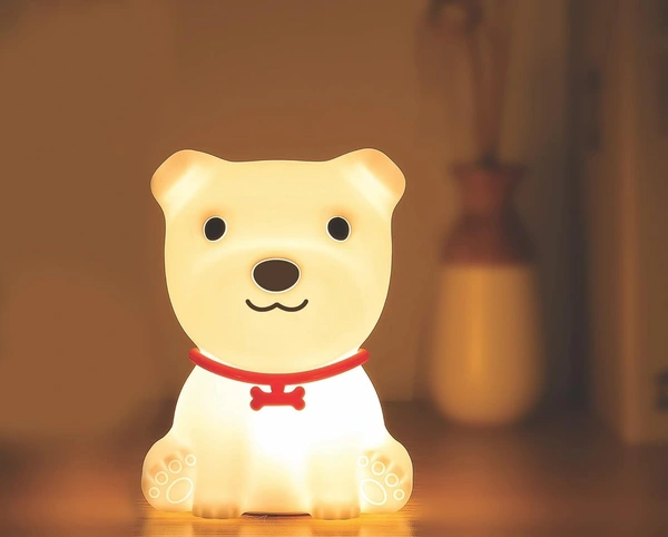 Silicone Puppy Kids Lamp, Cute Dog Lamp for Baby Room Decor