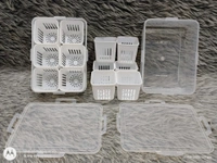 6in1 Fridge Storage Boxes, Freezer Storage Containers, Vegetable Storage Box,Container for Kitchen Storage Set Food Storage with Transparent