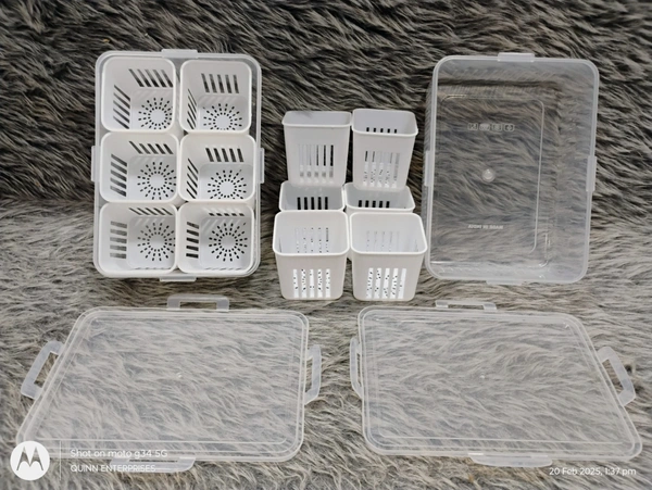 6in1 Fridge Storage Boxes, Freezer Storage Containers, Vegetable Storage Box,Container for Kitchen Storage Set Food Storage with Transparent