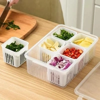 6in1 Fridge Storage Boxes, Freezer Storage Containers, Vegetable Storage Box,Container for Kitchen Storage Set Food Storage with Transparent
