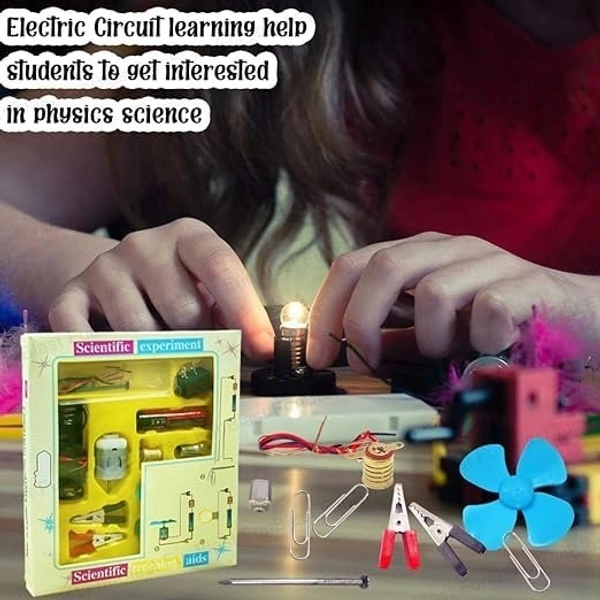 SP Electron Science School Projects Experiment Kits Fan Light Bulb and Motor Electric Circuit Physics Practice Science Learning Skills Teaching Materials (Set of 10)