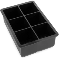 Ice Cube Silicone Trays, Reusable and BPA Free Large Square Ice Molder for Chilling Whiskey, Cocktail, Beverages and Popsicles, Black