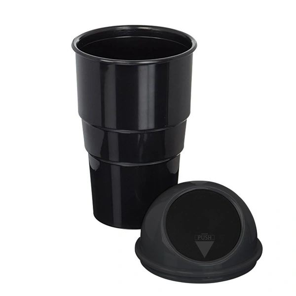 Car Dustbin Waste Management Bin for Car, Office, Home & Vehicle – Car Accessories, Portable Garbage Organizer with Lid, Small Trash Box for Table, Desk, Kitchen & Travel (Black)