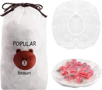 100pcs Plastic Bags Food Cover Fresh Keeping Reusable Elastic Food Storage Covers with Stretch Adjustable Bowl Lids Universal Kitchen Wrap Seal Bags for Food Vegetables Fridge Storage