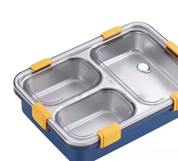 3 Compartment lunch box Stainless Steel 