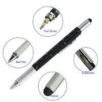 7-in-1 Multi-Tool Pen [Touchscreen Stylus, Ballpoint Ruler, Level, Phone Holder, Corkscrew, Phillips Screwdriver and Flathead] 