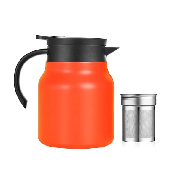 Teapot with Steel Infuser 1000ml, Carafe with Steel Teapot with Handle, Vacuum Insulated Thermosteel, BPA-Free, Keeps Beverages Hot or Cold (