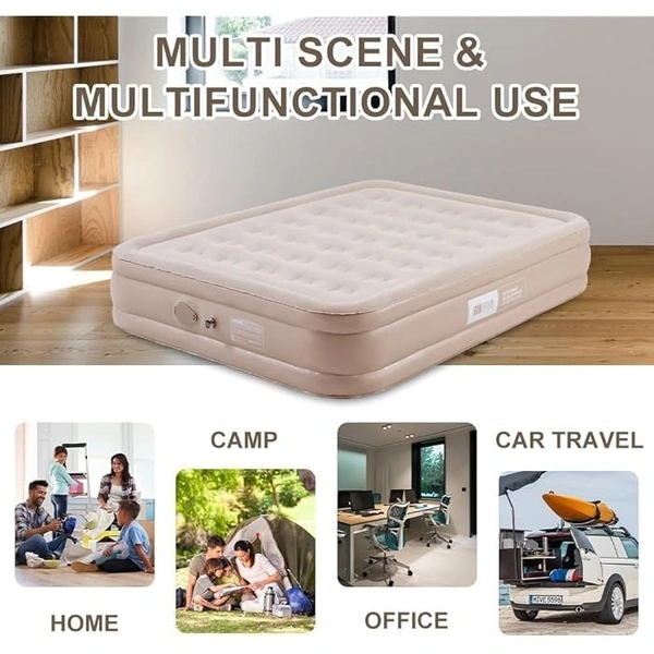 Twin Air Mattress with Built-in Pump, Inflatable Mattress with Storage Bag, Inflatable Blow Up Mattresses with Comfortable Soft Flocked Top,Blow up Mattresses for Camping, Guests & Indoor