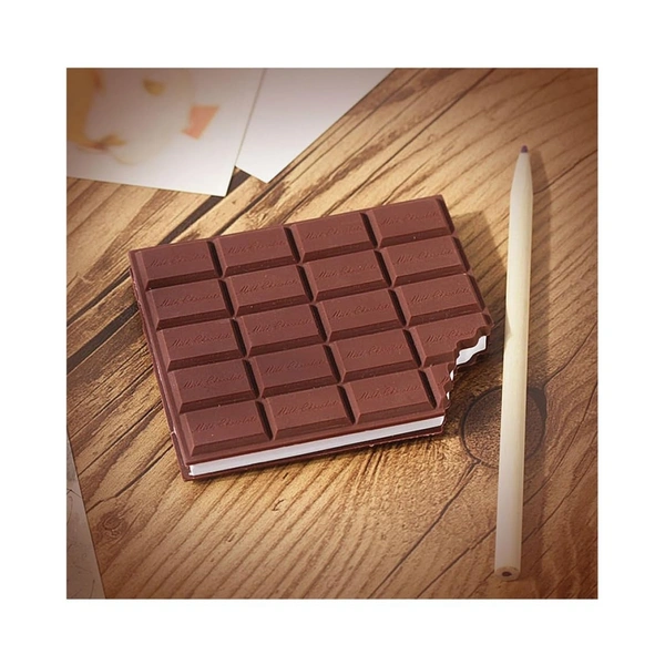 Chocolate scented Chocolate Memo Pad Half Eaten Notebook Day Planner Blank Pages (Brown) School Stationery Items for Girls, Boys, Unisex, chocolate dairy small book notebook