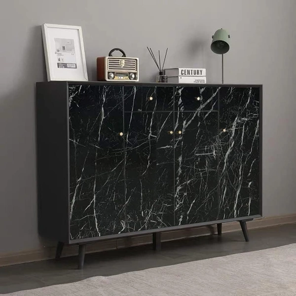 Kitchen Oil Proof Black Marble Wall Paper 200cm x 60cm CM Peel and Stick Countertops Waterproof, Anti-Mold,Self-Adhesive Wall Sticker Backsplash Marble Wall Paper (Black Marble Wallpaper)