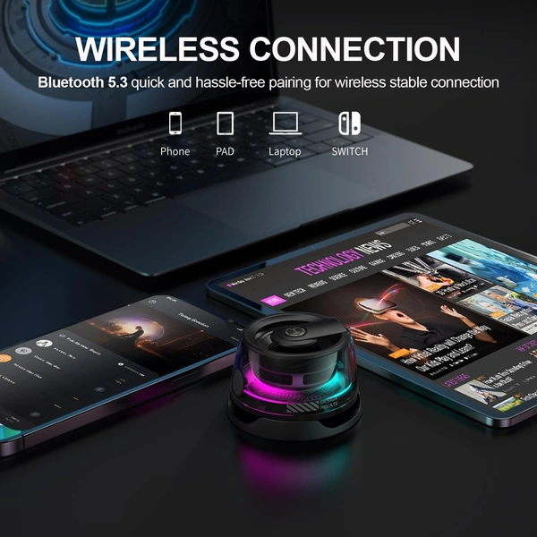 G200 Magnetic Phone Stand Bluetooth Speaker - Gift Ideas - Small Multifunctional Portable RGB Wireless Speaker with Strong Magnet for Home/Office/Travel/Fridge/Workbench/Car & Anything Metal