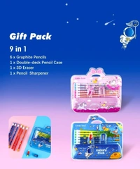 Stationary Set for Kids, Cartoon Theme Stationary Kit for Boys, Pencil Set for Kids, Eraser Set for Kids, - Stationary Kit Set for Boys/Birthday Gifts for Kids (GP 8001-E)