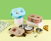 Stainless Steel Tiffin Lunch Box Container/Dabba with 4 Side Clip Lock Lid for Office, Kids School, Travel Food Grade Airtight | Easy to Carry Leakproof Compartment Insulated Meal Holder