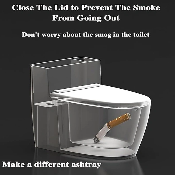 Wall-mounted Toilet Shaped Bathroom Ashtray, Toilet With Covered Ashtray For Home, Hotel, Bar, Office