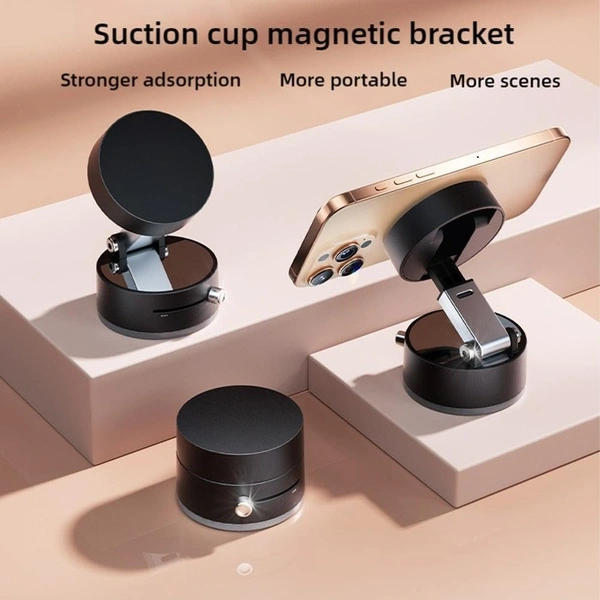 A2 Foldable Magnetic Vacuum Car Phone Holder Foldable Suction Cup with Suction Cup Hands-Free Navigation for Smart Phone 