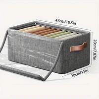 26l Storage Organizer Box with Lid Handles Foldable Metal