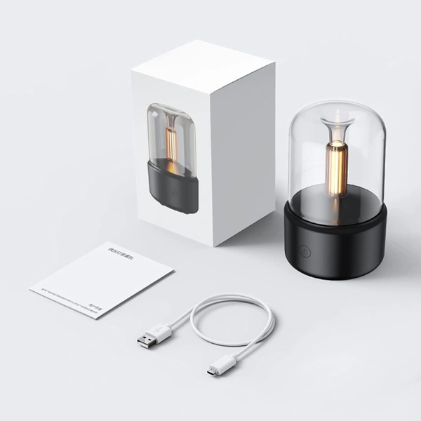 Candlelight Style Aroma Diffuser 120mL Mist Humidifier Warm White Night Light Quiet Essential Oil Diffuser Cool Mist Air Humidifier for Desktop Home Office Bedroom Car AURH