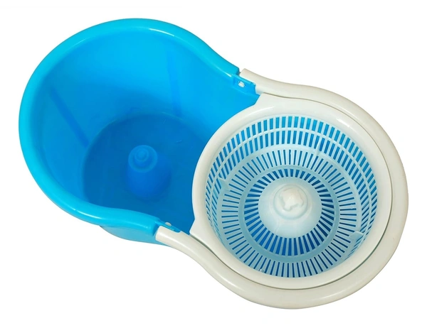 Plastic Mop Bucket  WITH BOX Quick Spin Mop with 2 Microfiber Wet Dry Mophead Floor Cleaning pocha Extendable Handle Removable Wringer 360° Floor Cleaner Mopping Set 