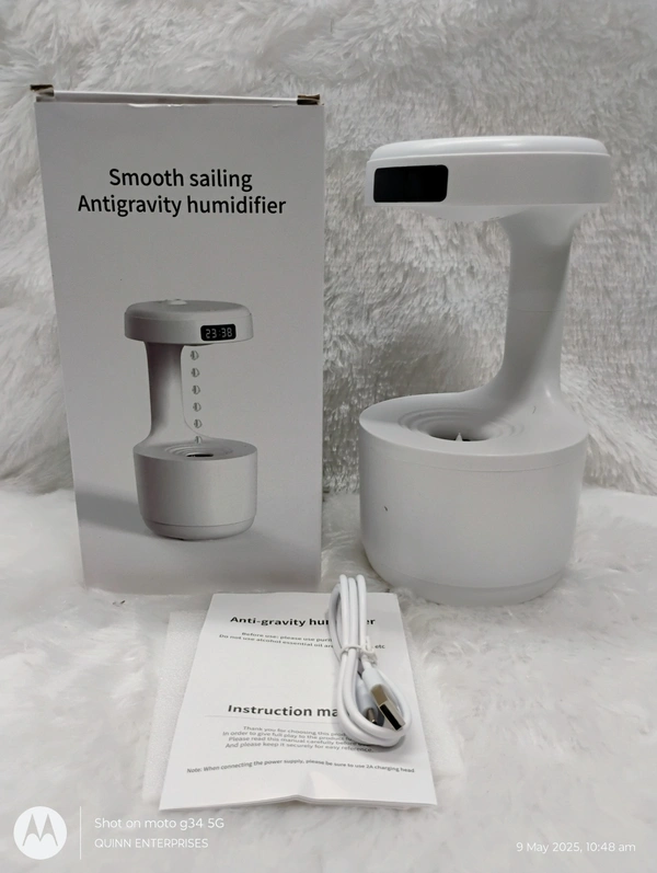 The Floating water machine, or anti-gravity humidifier 2024 Upgrade Cool Mist Desktop with LED Clock Display, Auto Shutdown Power-Off. 800 ml