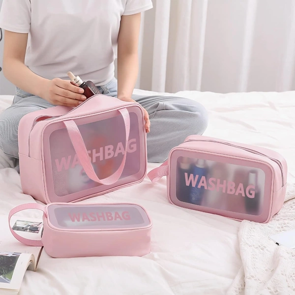 Clear Makeup Pouch Set, Cosmetic Organizer Bag 3pcs