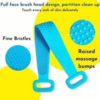 Box Silicone Back Scrubber Bath Belt Double-Sided Massage Body Wash Brush Shower