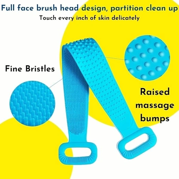 Box Silicone Back Scrubber Bath Belt Double-Sided Massage Body Wash Brush Shower