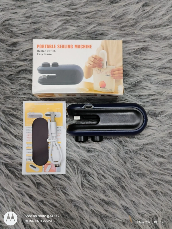 Portable Mini Sealing Machine 2 in 1 USB Rechargeable Magnetic Bag Sealer Heat Seal with Cutter, Plastic Bags Packing Machine Home Appliances