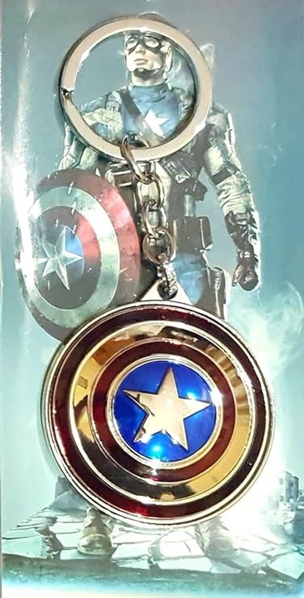 Superhero Marvel Metal Keychain (Rotating Shield 1 Pcs)
