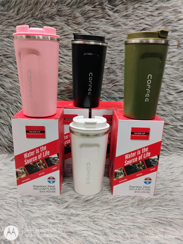 510ML Insulated Coffee Cups Double Walled Travel Mug, Car Coffee Mug with Leak Proof Lid Reusable Thermal Cup for Hot Cold Drinks Coffee, Tea