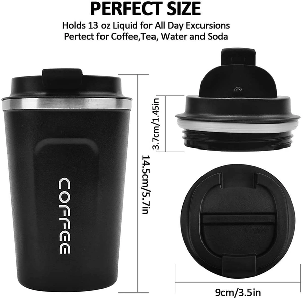 510ML Insulated Coffee Cups Double Walled Travel Mug, Car Coffee Mug with Leak Proof Lid Reusable Thermal Cup for Hot Cold Drinks Coffee, Tea
