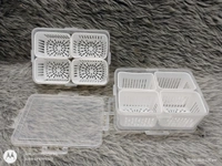 4-in-1 Fridge Storage Box with Airtight Lids, Divided Food Prep Containers for Veggies, Snacks, and Fruits – Durable, Transparent Organizer for Kitchen Storage with Draining System