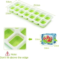  Ice Cube Trays, Silicone Easy-Release and Flexible 14-Ice Trays with Spill-Resistant Removable Lid, BPA Free, Durable and Dishwasher Safe 