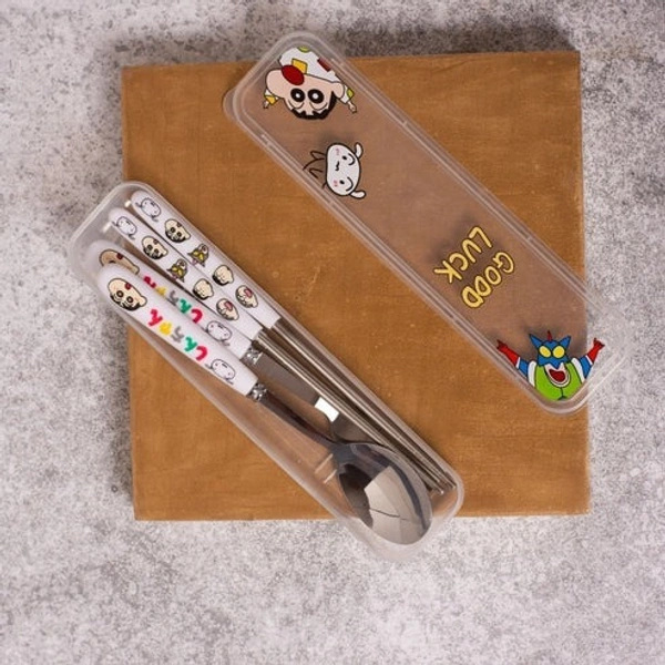 Spoon Set Stainless Steel Chopstick, Spoon and Fork Cutlery Set for Women, Men, Kids Eating Food Portable Tableware Dining Accessories.