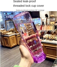Water Bottle 500ml Transparent Glass Water Bottles BPA Free Frosted Water Bottle with Portable Rope Travel Tea Cup Leakproof