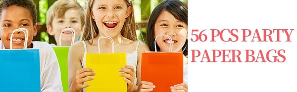 Small Gift Bags, Colors Gift Wrap Bags, Kraft Paper Party Favor Bags with Handles for Kids Birthday, Wedding and Celebrations