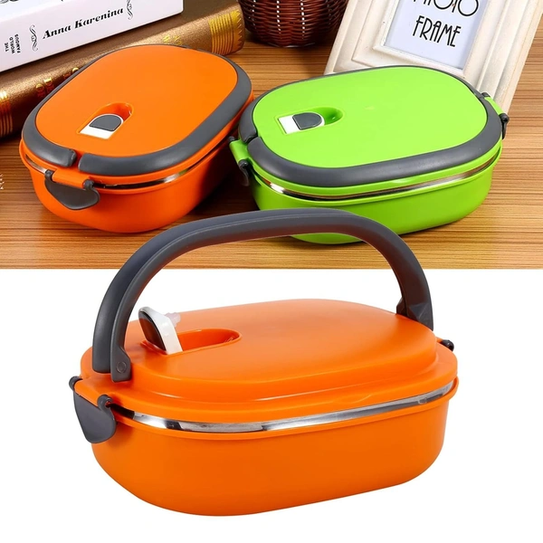 Stainless Steel Bento Box, Leakproof Lunch Box with Handle Insulated Food Storage Container for Work Travel