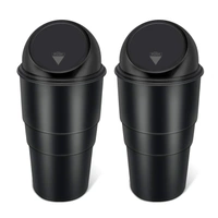 Car Dustbin Waste Management Bin for Car, Office, Home & Vehicle – Car Accessories, Portable Garbage Organizer with Lid, Small Trash Box for Table, Desk, Kitchen & Travel (Black)