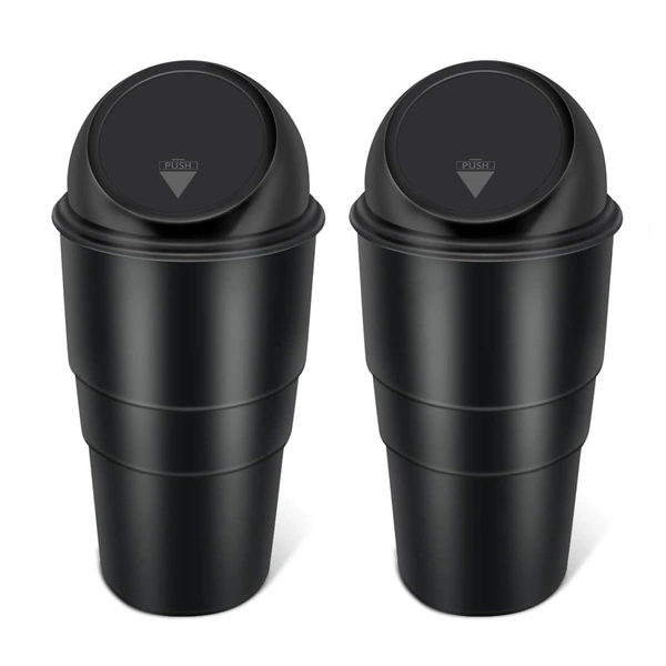 Car Dustbin Waste Management Bin for Car, Office, Home & Vehicle – Car Accessories, Portable Garbage Organizer with Lid, Small Trash Box for Table, Desk, Kitchen & Travel (Black)