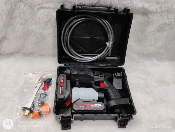 Double Battery Rechargeable Electric Water Spray Gun with Adjustable Nozzle,48V Cordless High-Pressure Washer Powerful Handheld Washer for Car, Bike & Home Cleaning