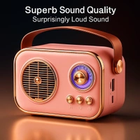 Vintage Bluetooth Wireless Speaker with USB/AUX Input & Hands-Free Calling Perfect for Gift (10W RMS Power)