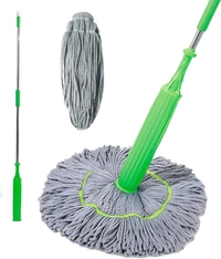  2 in 1 Dehydrated Bottle Mop, Self-Wringing Twist Mops for Floor Cleaning, 360 Degree Spin Round Wall Cleaning Mop, Microfiber Ecloth Mop Wet and Dry for Bathroom Floor Wall Bed