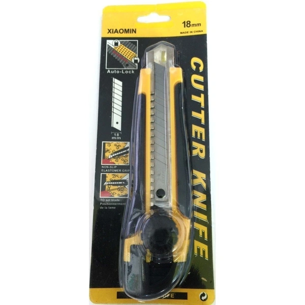 Heavy Duty 18 mm Cutter Knife Utility Knife Box Cutters, Utility Knife Retractable, Compact, Extended Use for Heavy Duty Office, Home, Craft Arts (Color as per Availability)