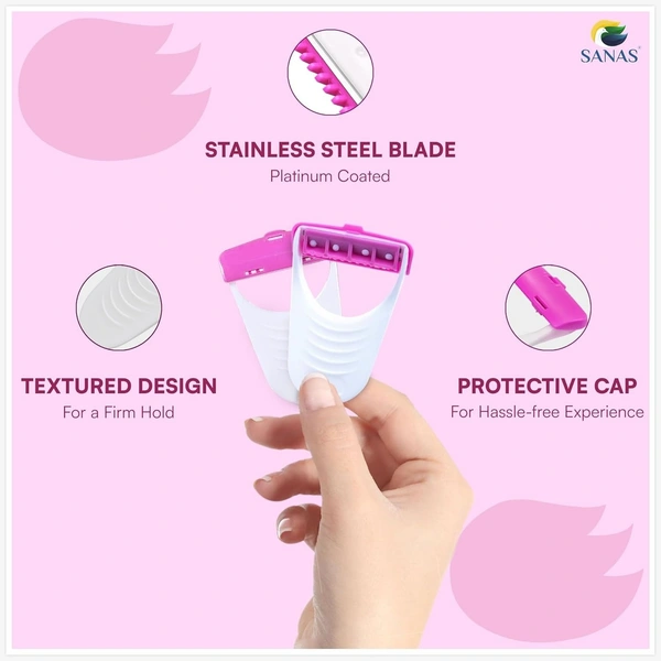 Women's Disposable Plastic Hair Razor & Bikini Shaving Razor For Women- Pack Of 1 (6 Pcs)