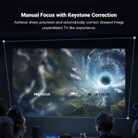 Smart Projector for Home, Native 720p with 4K Support, 4500 Lumens, Android 11, Apps (Netflix, Prime, YouTube) Freestyle Design with built-in stand, Speaker, WiFi, 100" Display