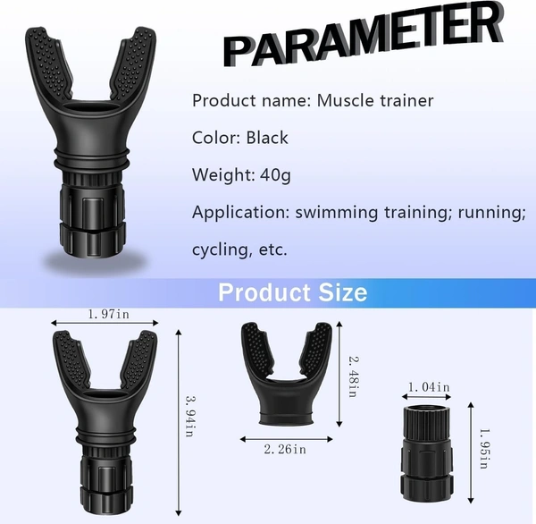 Portable Muscle Trainer, Breathing Trainer with Resistance Adjustable, Lung Trainer with Excellent Quality Silicone, Improve Breathing Capacity and Endurance,Lightweight,Easy to Clean