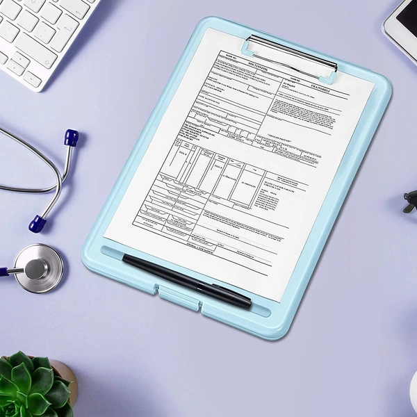 A4 Clip Pad/Clipboard with Storage Case for Paper and Document Storage