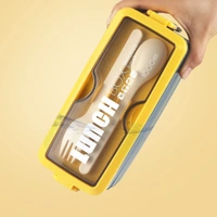 Bento Box Lunch Box, 3-In-1 Compartment Containers - Wheat Straw, Leakproof Eco-Friendly Stackable Bento Lunch Box Meal Prep